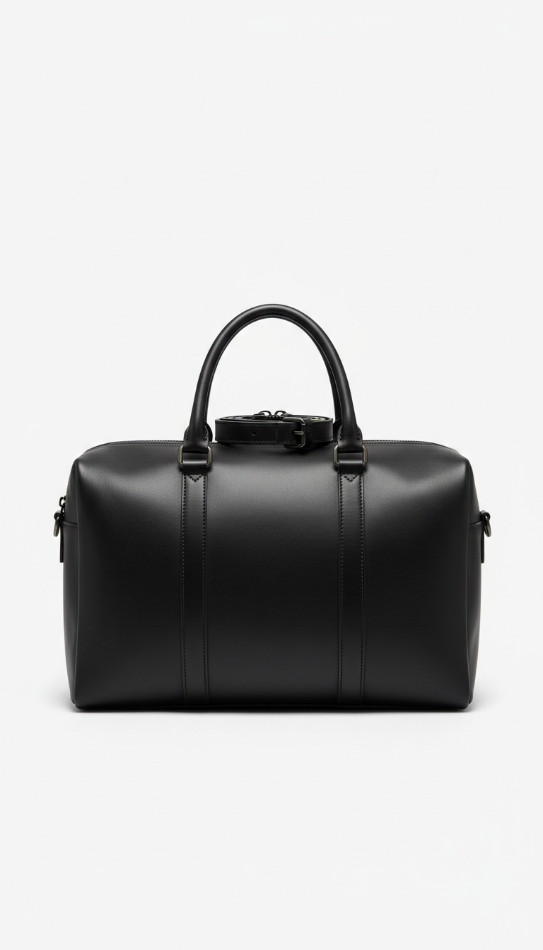 Onyx leather weekender bag